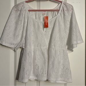 Joe Fresh White Lace Blouse